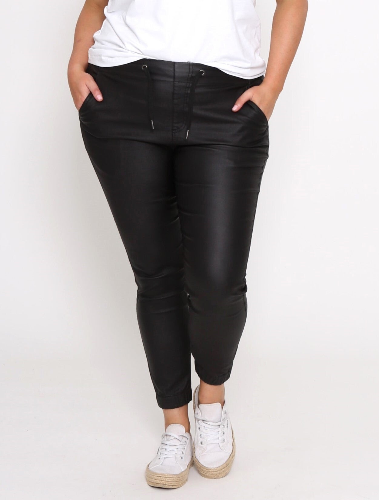 MONACO JEANS HAYDEN JOGGER WET LOOK BLACK PLUS Birdhouse Laidley